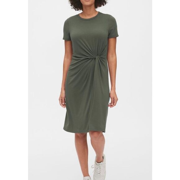 Gap twist front green tencel dress size M - Picture 1 of 10